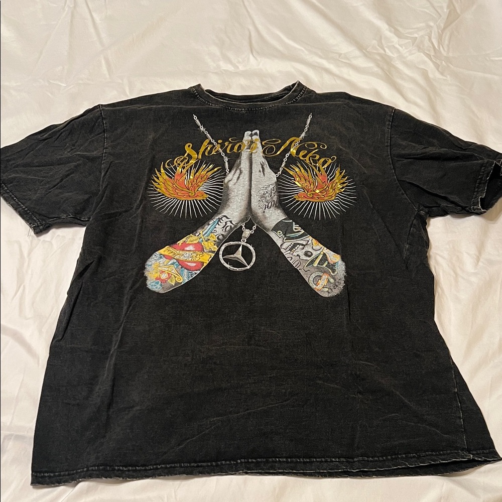 Black Graphic T-Shirt with Colorful Design
